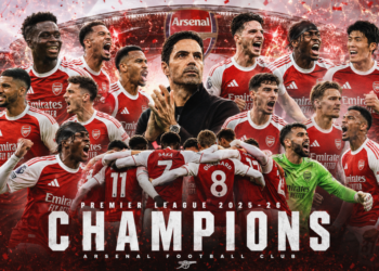Arsenal yegukanye igikombe cya shampiyona nyuma y’imyaka 22