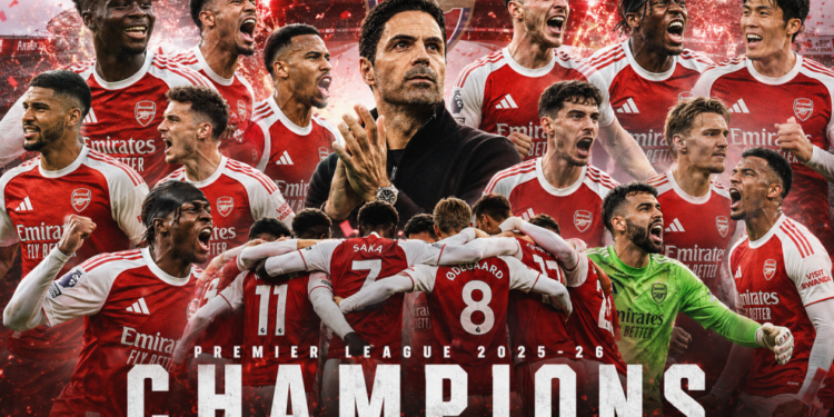 Arsenal yegukanye igikombe cya shampiyona nyuma y’imyaka 22